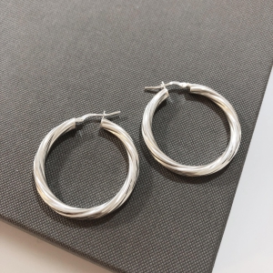 Large spiral hoop earrings – Real silver